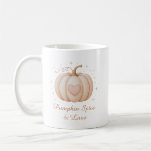 Pumpkin Spice & Love Cute Pastel Pumpkin Halloween Coffee Mug