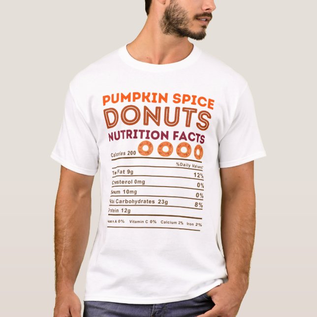 Pumpkin Spice Lover Doughnut Lovers Funny Food Nut T-Shirt (Front)