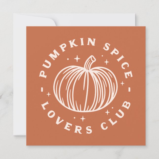 Pumpkin Spice Lovers Club Card (Front)