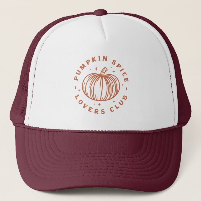 Pumpkin Spice Lovers Club Trucker Hat (Front)