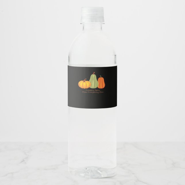 Pumpkin Spice Make Everything Nice Water Bottle Label (Front)