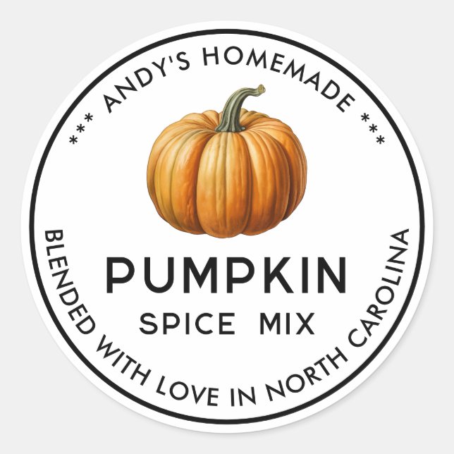 Pumpkin spice mix food label (Front)