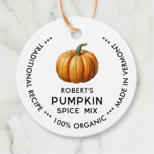 Pumpkin spice mix label with vintage pumpkin