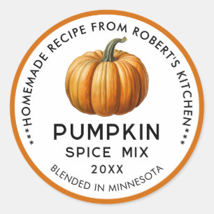 Pumpkin spice mix labels in orange
