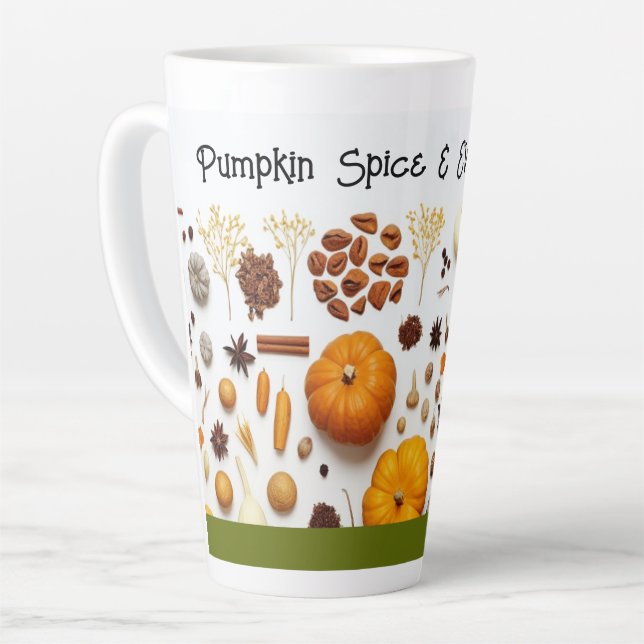 Pumpkin Spice Monogram Latte Mug (Left Angle)