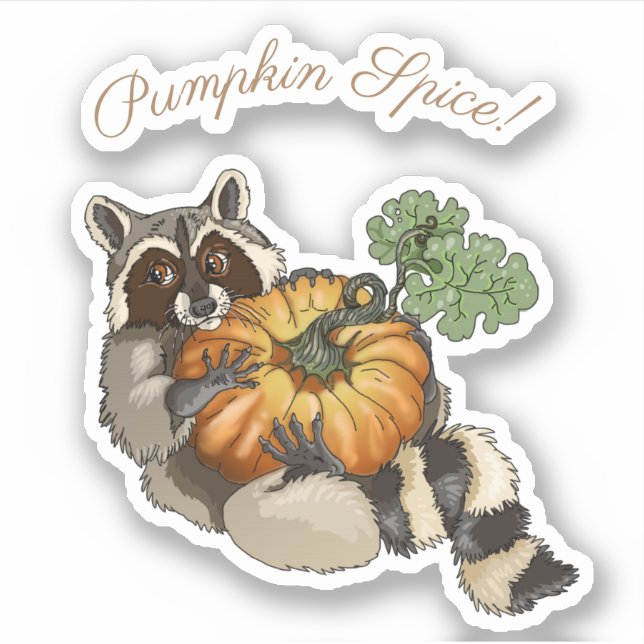 Pumpkin Spice! On a Roll Pumpkin Racoon (Front)