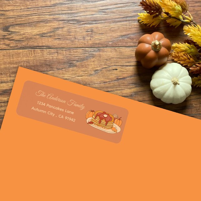 Pumpkin Spice Pancakes Fall Return Address Labels (Pumpkin spice pancakes fall return address labels .)
