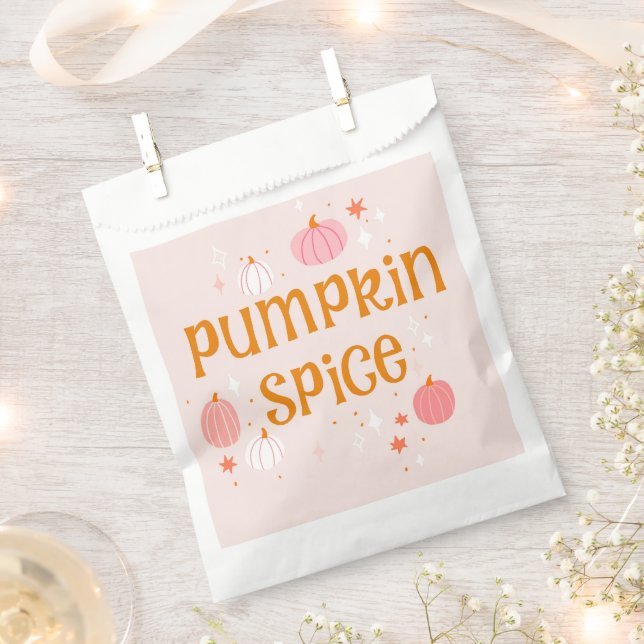 Pumpkin Spice Pink Halloween  Favour Bag (Clipped)
