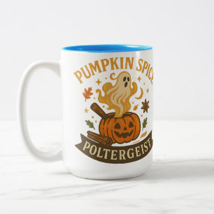 Pumpkin Spice Poltergeist Halloween Two-Tone Coffee Mug
