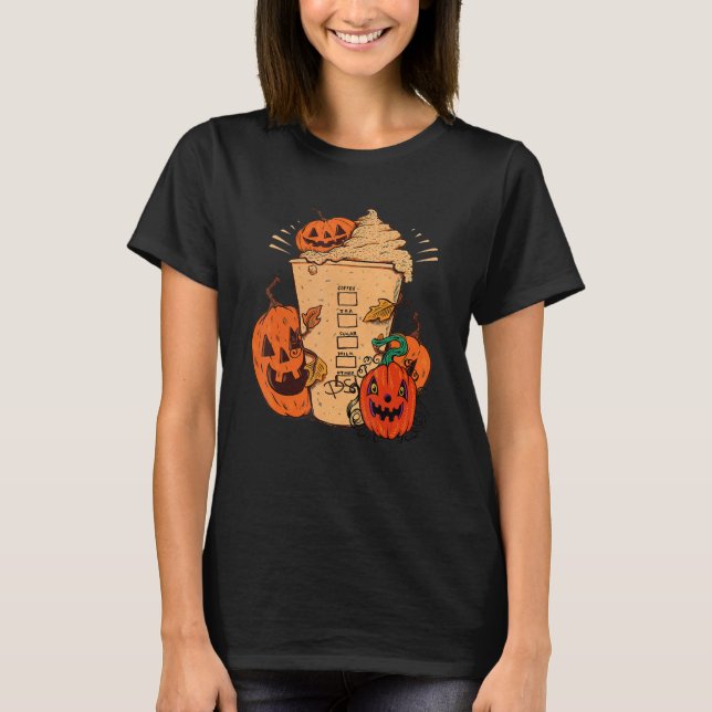 Pumpkin Spice Pumpkin Face Happy Halloween Paty Co T-Shirt (Front)