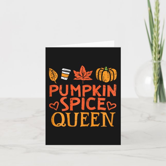 Pumpkin Spice Queen Fun Autumn Fall Season Women G Card (Front)