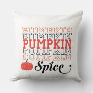 Pumpkin Spice Repeated Text - Autumn Design Cushion