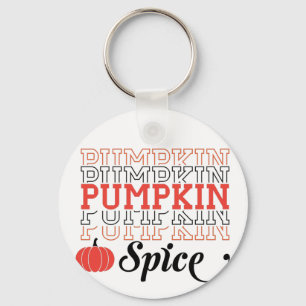 Pumpkin Spice Repeated Text - Autumn Key Ring