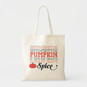 Pumpkin Spice Repeated Text - Autumn Tote Bag