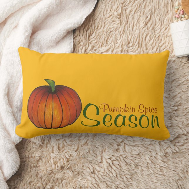 Pumpkin Spice Season Autumn Harvest Fall Lumbar Cushion (Blanket)