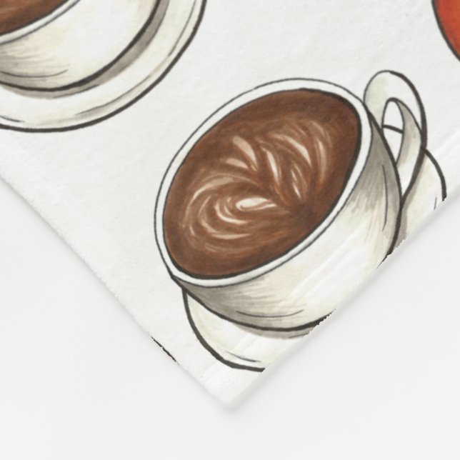 Pumpkin Spice Season Coffee Latte Autumn Fall Fleece Blanket (Corner)