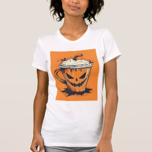 Pumpkin Spice Season – Cute Jack-O-Lantern Coffee  T-Shirt