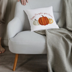 Pumpkin Spice Season cute pumpkin for Autumn lover Cushion