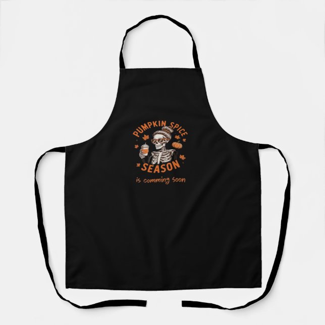 Pumpkin Spice Season is Comming Soon Halloween Fal Apron (Front)