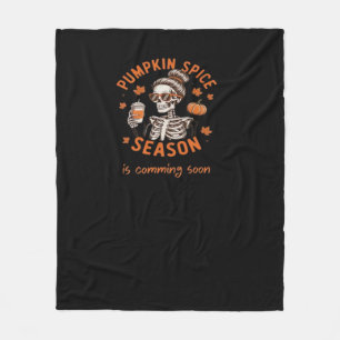 Pumpkin Spice Season is Comming Soon Halloween Fal Fleece Blanket