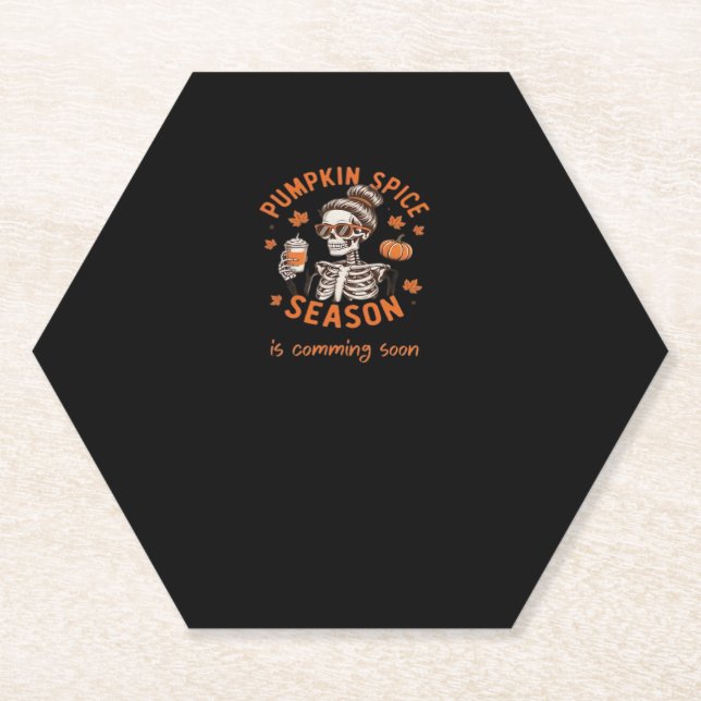 Pumpkin Spice Season is Comming Soon Halloween Fal Paper Coaster (Front)