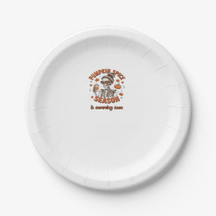 Pumpkin Spice Season is Comming Soon Halloween Fal Paper Plate