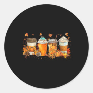 Pumpkin Spice Season Latte Coffee Lover Fall Thank Classic Round Sticker