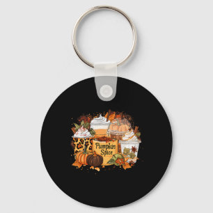 Pumpkin Spice Season Latte Coffee Lover Fall Thank Key Ring