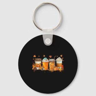 Pumpkin Spice Season Latte Coffee Lover Fall Thank Key Ring