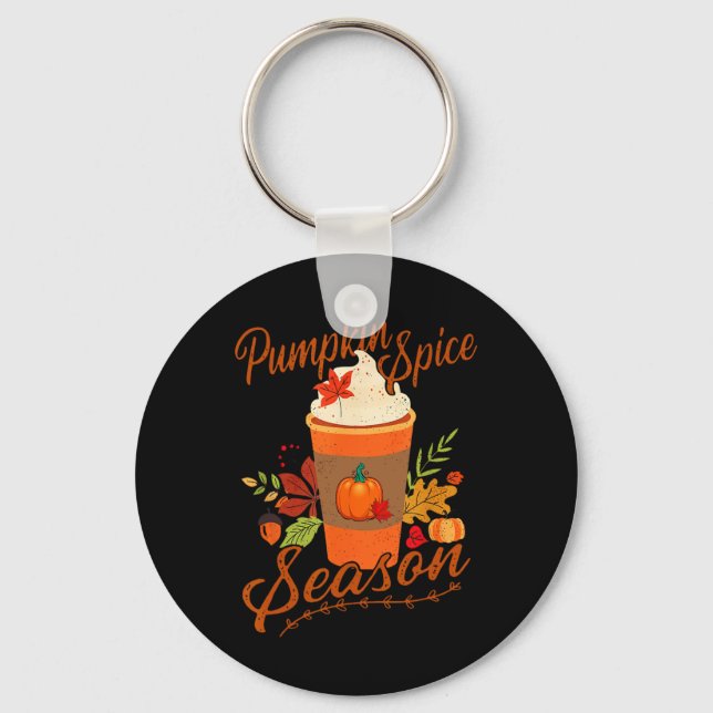 Pumpkin Spice Season Latte Fall Season Women Kids  Key Ring (Front)