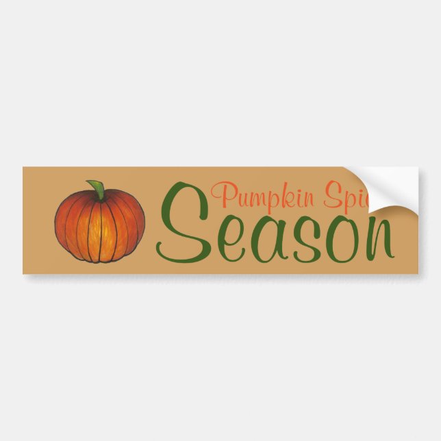 Pumpkin Spice Season Orange Harvest Farm Autumn Bumper Sticker (Front)