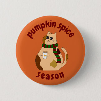 Pumpkin Spice Season Pin with Cat