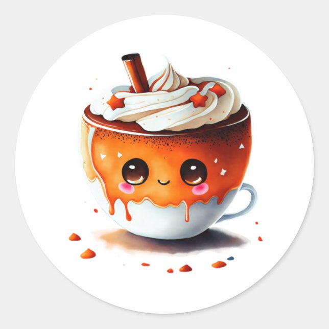  Pumpkin spice season, pumpkin spice         Classic Round Sticker (Front)