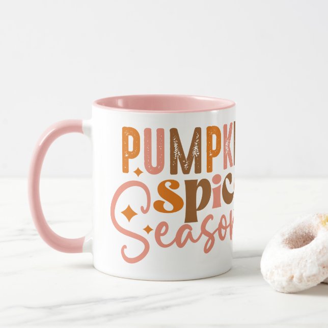 Pumpkin Spice Season Two-Tone Coffee Mug (With Donut)