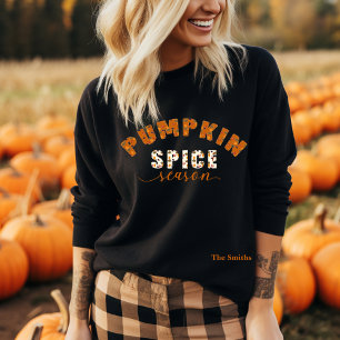 Pumpkin Spice Season Vibes Personalise Name Sweatshirt