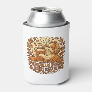 Pumpkin Spice Shih Tzu Retro Autumn Vibes Essentia Can Cooler