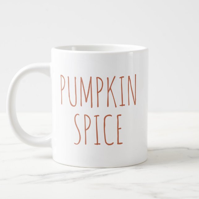 "Pumpkin Spice" Simple Modern Farmhouse Large Coffee Mug (Left)