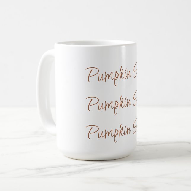 Pumpkin Spice Simple Stylish Script Typography Coffee Mug (Front Left)