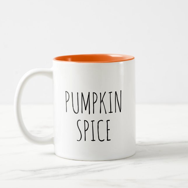 Pumpkin Spice Simple Two-Tone Coffee Mug (Left)