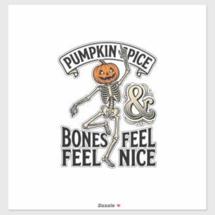 Pumpkin Spice Skeleton Vintage Halloween Dance Shi