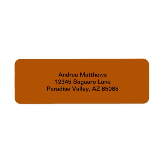 Pumpkin Spice Solid Colour Return Address Label