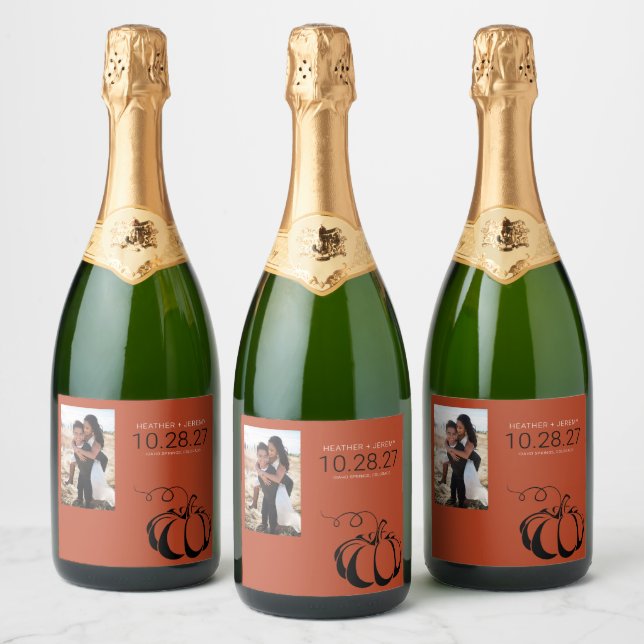 Pumpkin Spice Sparkling Wine Label (Bottles)