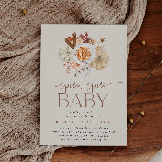 Pumpkin "Spice Spice Baby" Shower Invitation (Creator Uploaded)