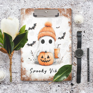 Pumpkin Spice Spooky Vibes Personalised Clipboard