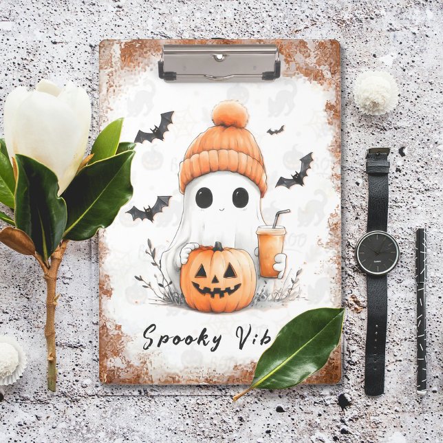 Pumpkin Spice Spooky Vibes Personalised Clipboard (Creator Uploaded)