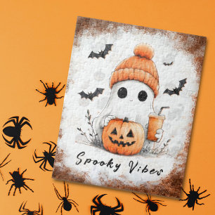 Pumpkin Spice Spooky Vibes Personalised Jigsaw Puzzle