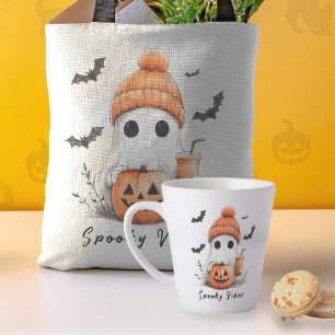 Pumpkin Spice Spooky Vibes Personalised Latte Mug