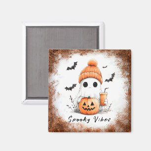 Pumpkin Spice Spooky Vibes Personalised Magnet