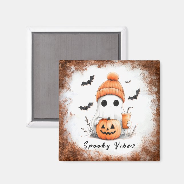 Pumpkin Spice Spooky Vibes Personalised Magnet (Front/Back)
