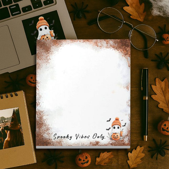 Pumpkin Spice Spooky Vibes Personalised Notepad (Creator Uploaded)
